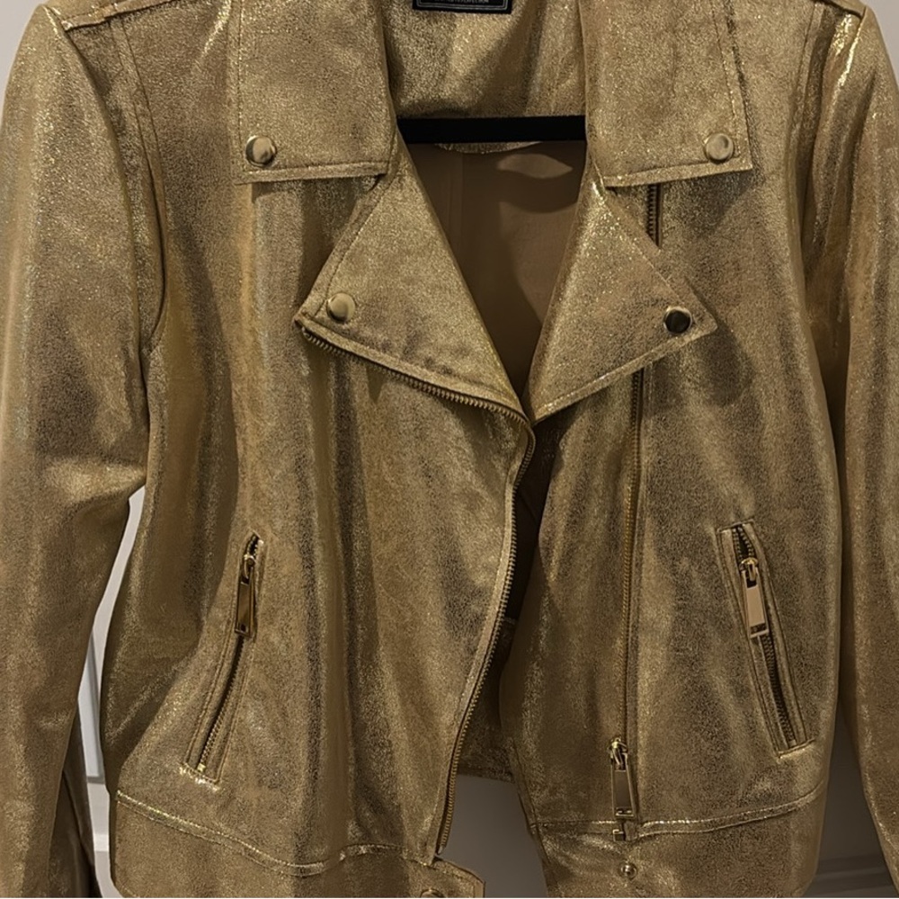 Splash Gold Leather Jacket